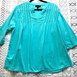 Lane Bryant turquoise 3/4 sleeve shirt size 14/16